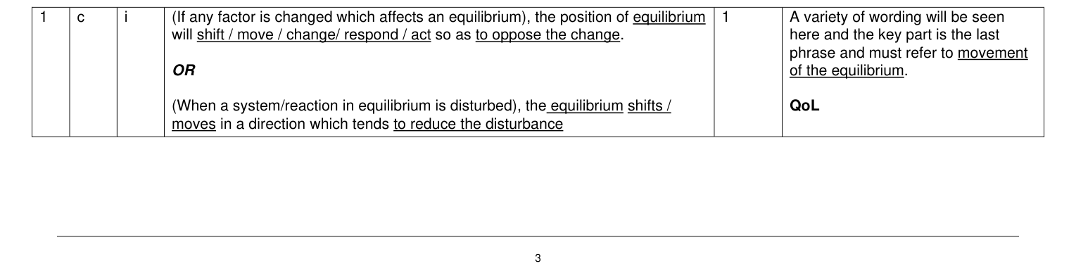 Mark scheme for Legacy Unit 2, January 2010 Q1(c)(i) (1 marks)