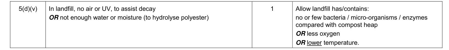 Mark scheme for Legacy Unit 4, June 2013 Q5(d)(v) (1 marks)