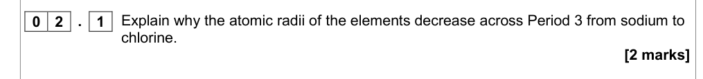 Question from Specimen A-Level Paper 1 Q2.1 (2 marks)