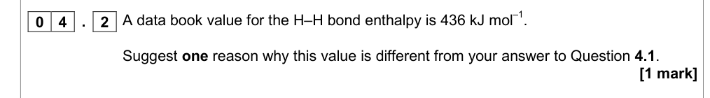 Question from Specimen A-Level Paper 1 Q4.2 (1 marks)