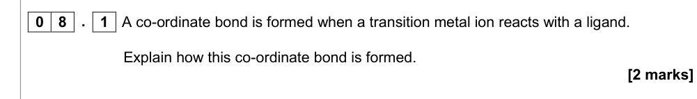 Question from Specimen A-Level Paper 1 Q8.1 (2 marks)