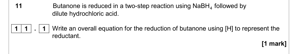Question from Specimen A-Level Paper 2 Q11.1 (1 marks)