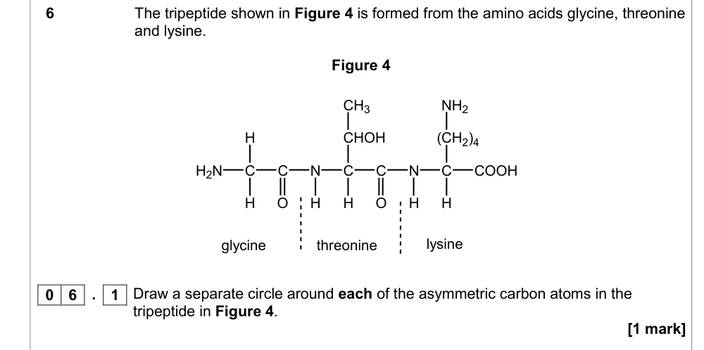 Question from Specimen A-Level Paper 2 Q6.1 (1 marks)