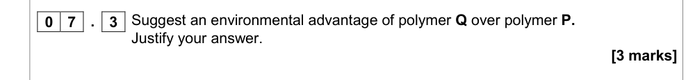Question from Specimen A-Level Paper 2 Q7.3 (3 marks)