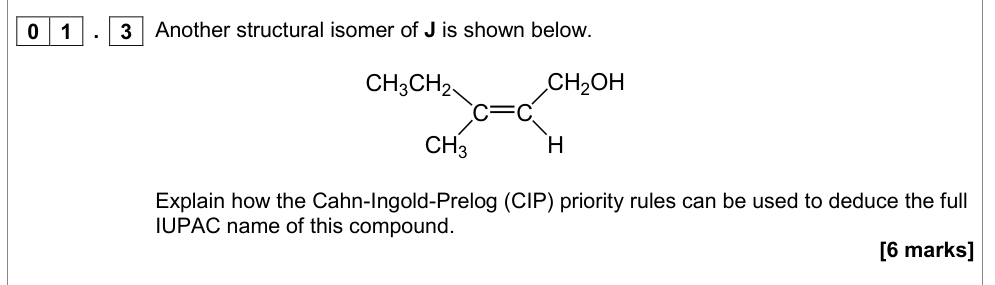 Question from Specimen As Paper 2 Q1.3 (6 marks)