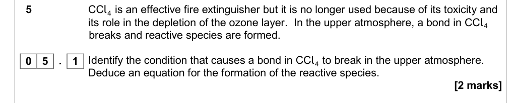 Question from Specimen As Paper 2 Q5.1 (2 marks)